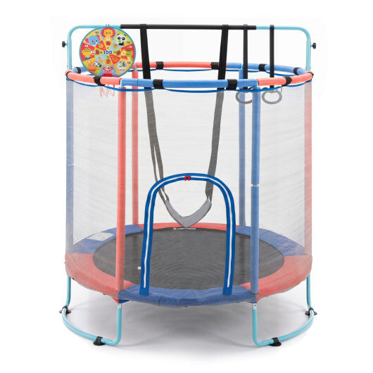 60 inch 6-in-1 Kids Toddler Trampoline with Gymnastics Bar-Purple
