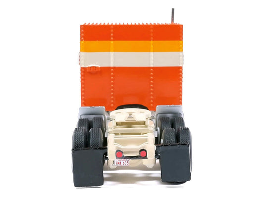 1980 GMC General Truck Tractor Orange with Stripes 1/64 Diecast Model Car by IXO Models