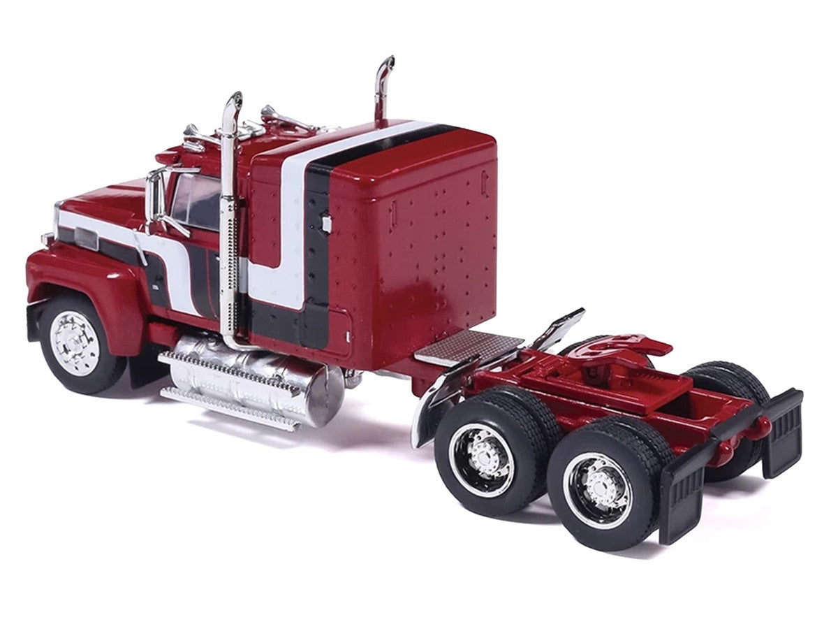 1978 Ford LTL-9000 Truck Tractor Red Metallic with Stripes 1/64 Diecast Model Car by IXO Models