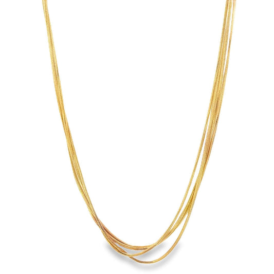 Smooth Quadruple Snake Box Necklace (H146/E255/I502)