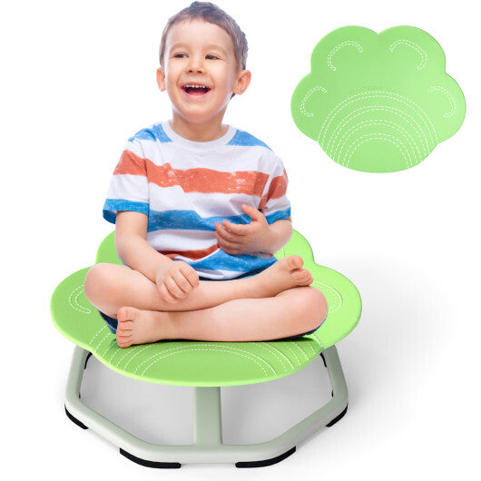 Kids Sensory Swivel Chair Cat Claw 360 Spinning Chair with Non-Slip Metal Base-Green