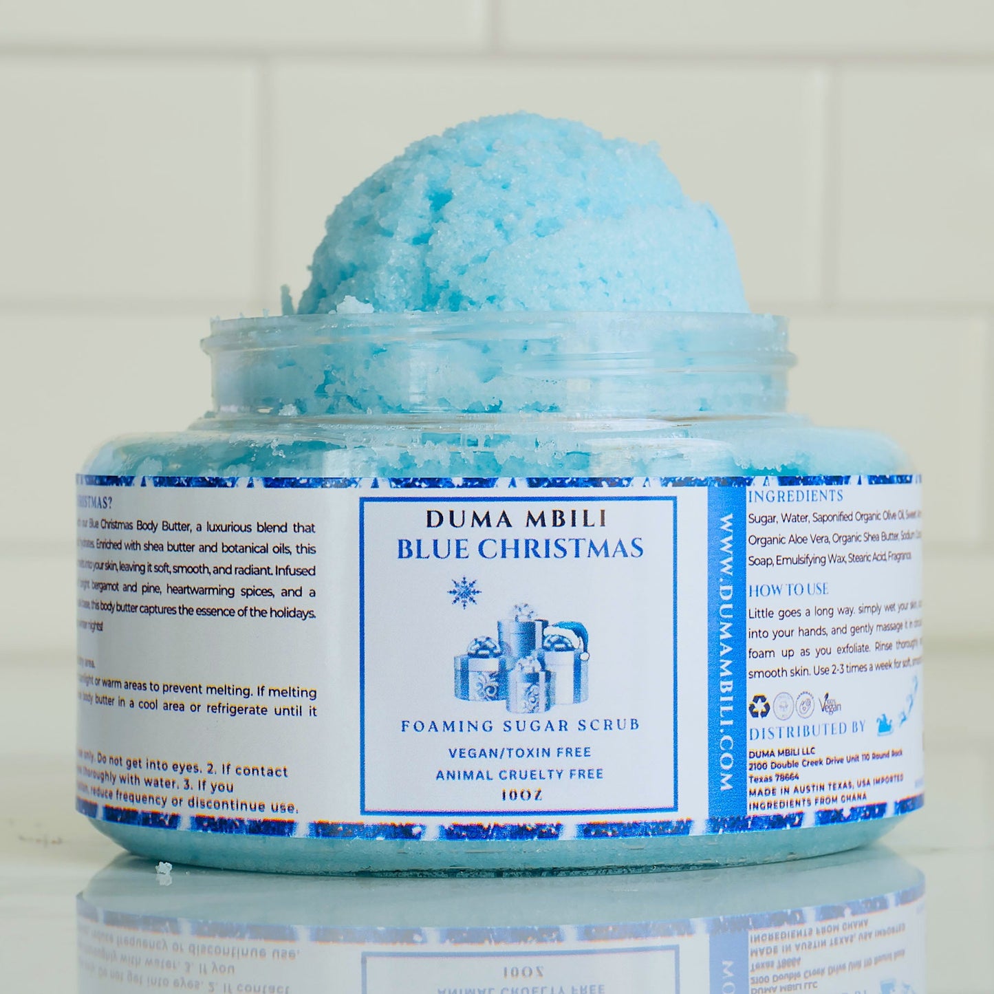 Blue Christmas Foaming Sugar Scrub