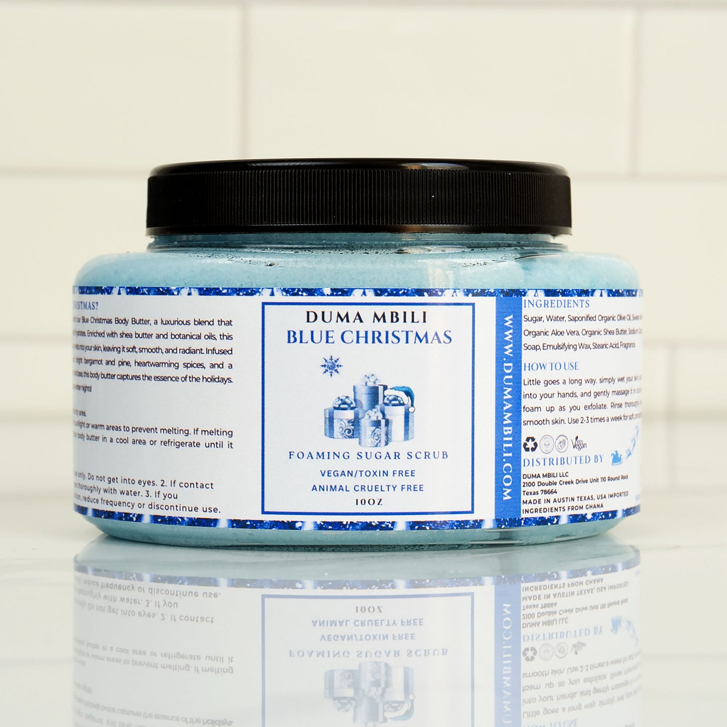 Blue Christmas Foaming Sugar Scrub