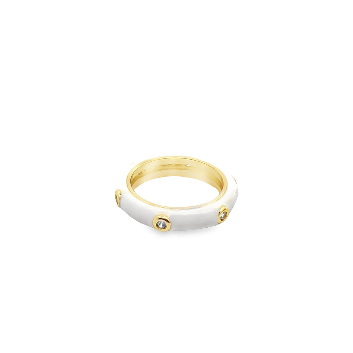 Enamel Ring With CZ Stones (D48)