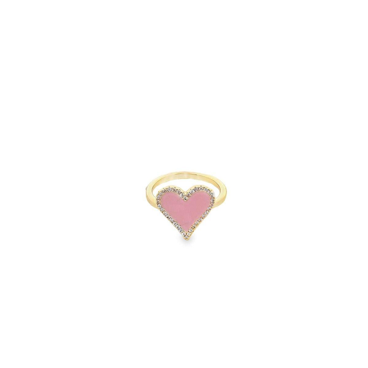 Enamel Micro CZ Heart Ring (D67)