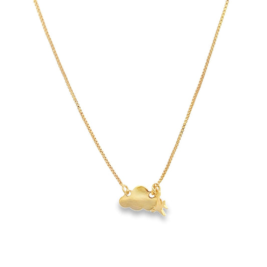 Airplane & Cloud Necklace (H57)