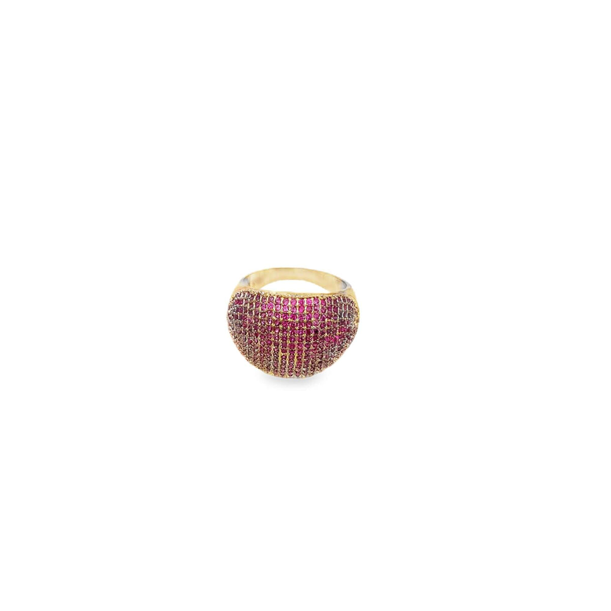 Colored CZ Paved Thin Dome Ring (D19)