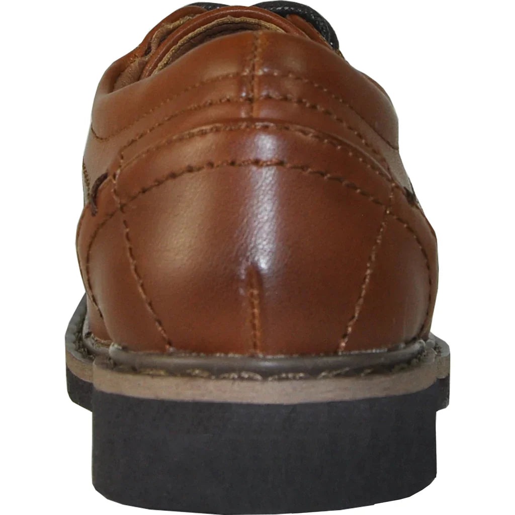 VANGELO Boy VALLO-1PKID Dress Shoe Formal Tuxedo for Prom & Wedding Brown Matte