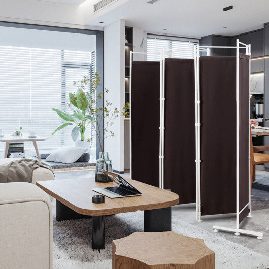 Costway 6-Panel Room Divider Folding Privacy Screen-Brown