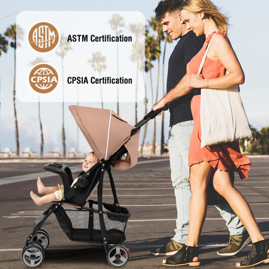 Costway Foldable Lightweight Baby Stroller Travel Pushchair 0-36 Months Age Group 13 lbs Coffee