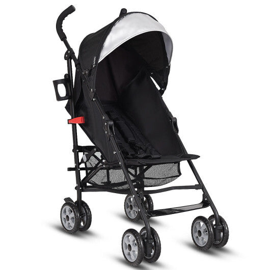 Costway Folding Lightweight Baby Toddler Umbrella Travel Stroller with Storage Basket Black