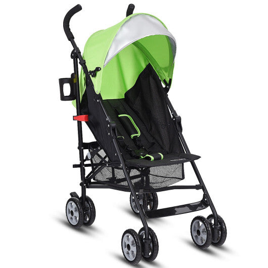 Costway Folding Lightweight Baby Toddler Umbrella Travel Stroller with Storage Basket Green