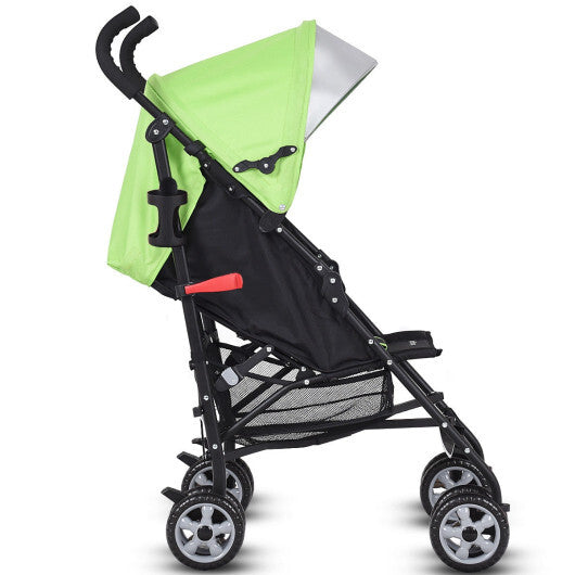Costway Folding Lightweight Baby Toddler Umbrella Travel Stroller with Storage Basket Green