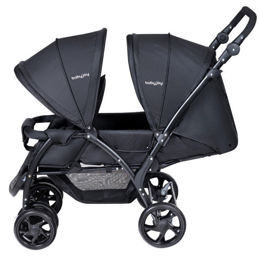 Costway Double Stroller Foldable Baby Twin Lightweight Travel Stroller Infant Pushchair Black