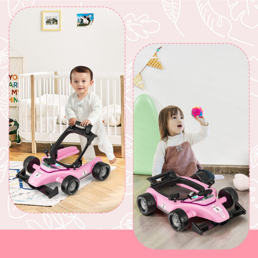 Costway 4-in-1 Foldable Activity Push Walker with Adjustable Height-Purple