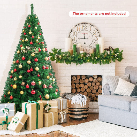 Costway 7Ft Artificial PVC Christmas Tree Stand Indoor Outdoor Green