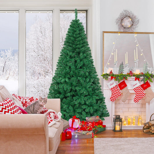 Costway 7Ft Artificial PVC Christmas Tree Stand Indoor Outdoor Green
