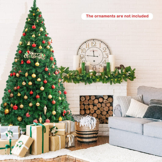 Costway 8Ft Artificial PVC Christmas Tree Stand Indoor Outdoor Green