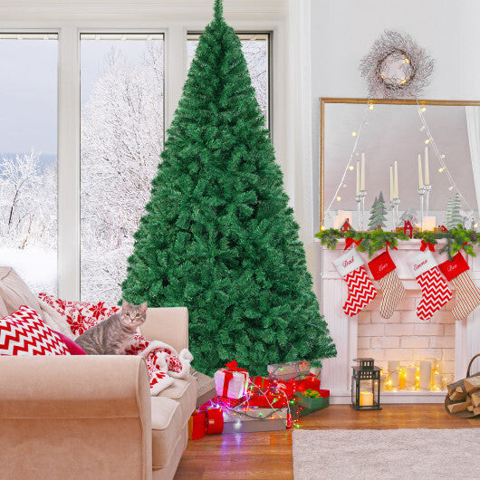 Costway 8Ft Artificial PVC Christmas Tree Stand Indoor Outdoor Green