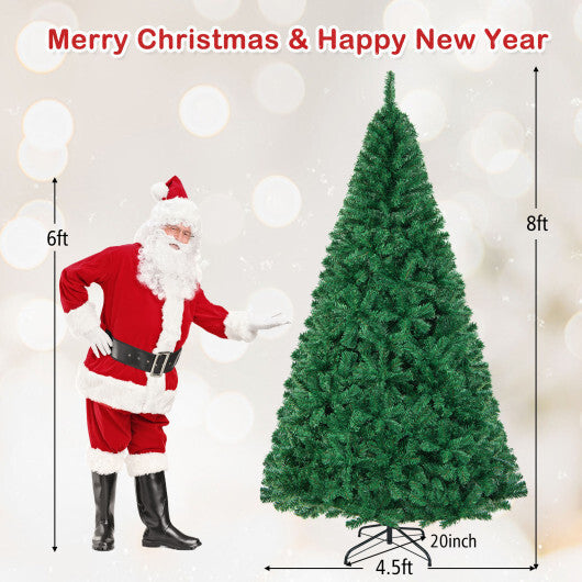 Costway 8Ft Artificial PVC Christmas Tree Stand Indoor Outdoor Green