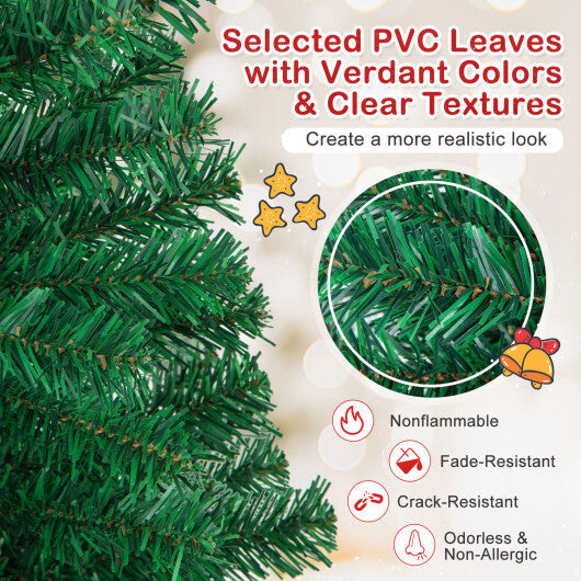 Costway 8Ft Artificial PVC Christmas Tree Stand Indoor Outdoor Green