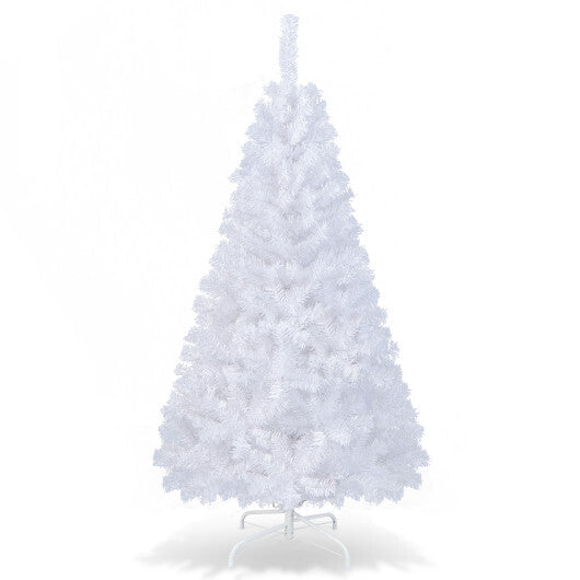 Costway 5Ft Artificial PVC Christmas Tree W/Stand Holiday Season Indoor Outdoor White