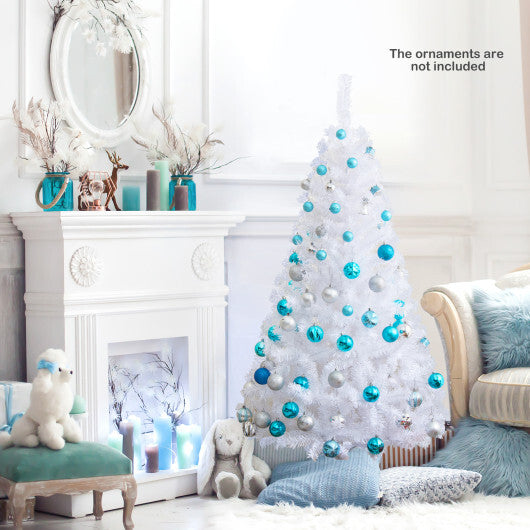 Costway 5Ft Artificial PVC Christmas Tree W/Stand Holiday Season Indoor Outdoor White