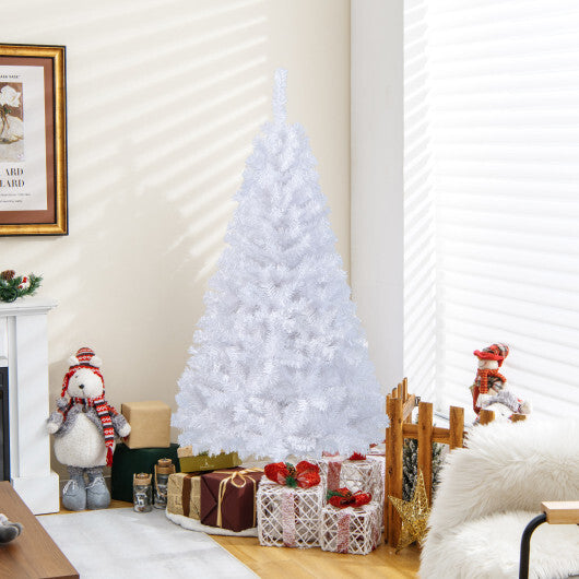 Costway 5Ft Artificial PVC Christmas Tree W/Stand Holiday Season Indoor Outdoor White