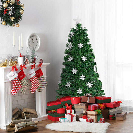 Costway 4FT Pre-Lit Fiber Optic Christmas Tree Multicolor Lights