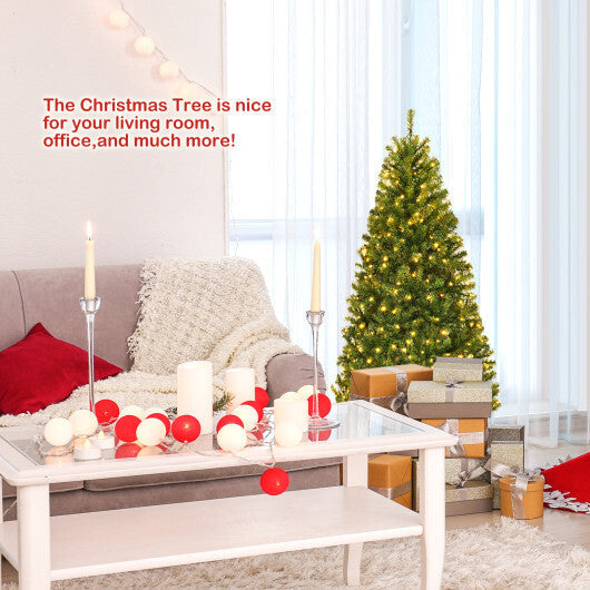 Costway 4Ft Pre-Lit Artificial Christmas Tree Hinged 100 LED Lights