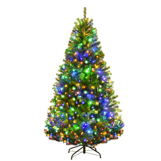 Costway 5Ft Pre-Lit Artificial Christmas Tree Hinged 150 LED Lights
