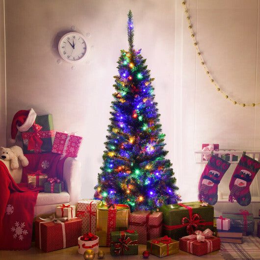 Costway Artificial National Foot Kingswood Fir Pencil Christmas Tree-4.5ft
