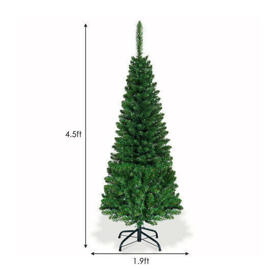 Costway Artificial National Foot Kingswood Fir Pencil Christmas Tree-4.5ft