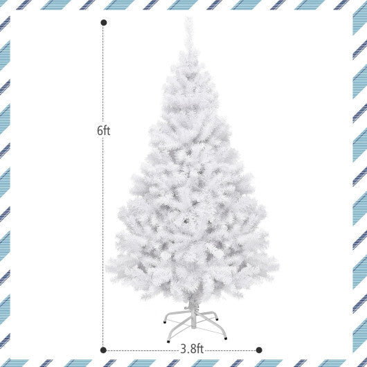 Costway 6' Hinged Artificial Christmas Tree with Metal Stand-6 ft