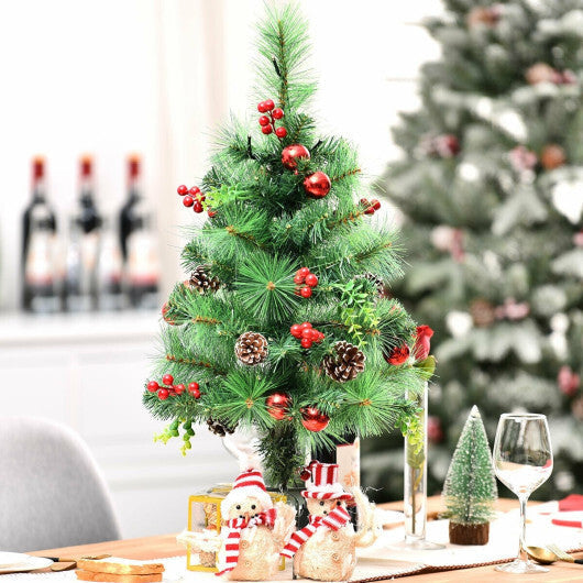 Costway Set of 2 29 Inch Battery Powered Pre-lit Pathway Holiday Christmas Trees