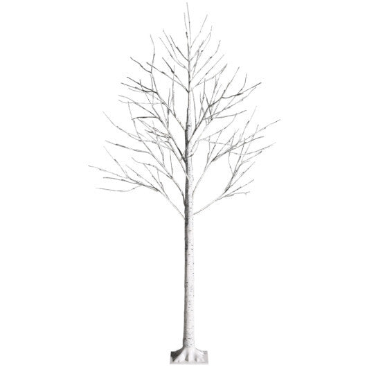 Costway Pre-lit White Twig Birch Tree for Christmas Holiday with LED Lights-6 ft