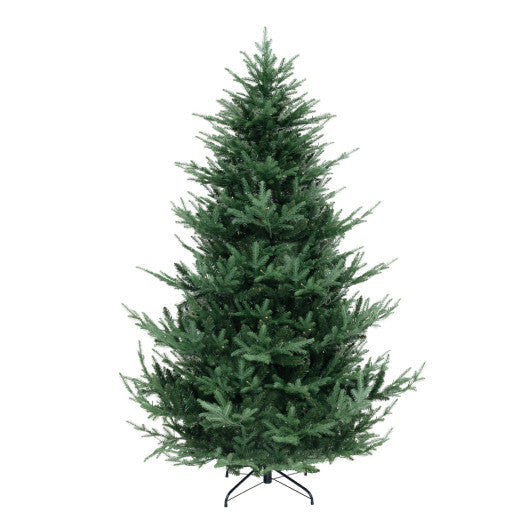 Costway 7 FT Pre-Lit Artificial Hinged Xmas Tree with 778/1480 PVC and PE Branch Tips-L