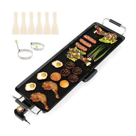 Costway 27 Inch Large Electric Griddle Nonstick BBQ Grill with Adjustable Temperature