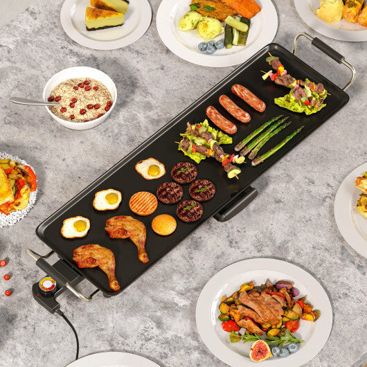 Costway 27 Inch Large Electric Griddle Nonstick BBQ Grill with Adjustable Temperature