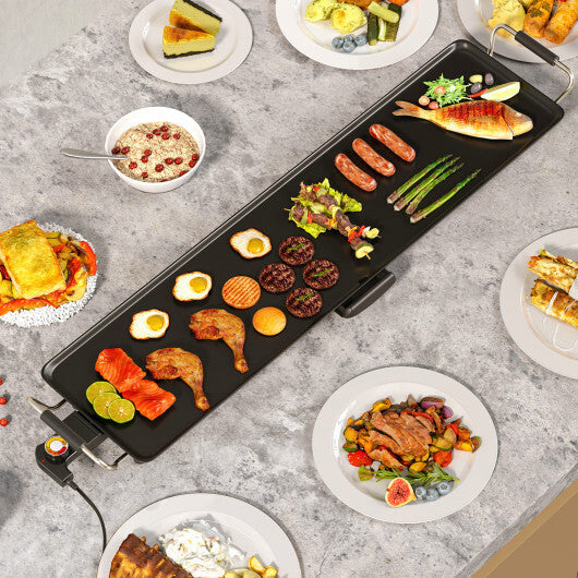Costway 35 Inch Large Electric Griddle Nonstick BBQ Grill with Adjustable Temperature