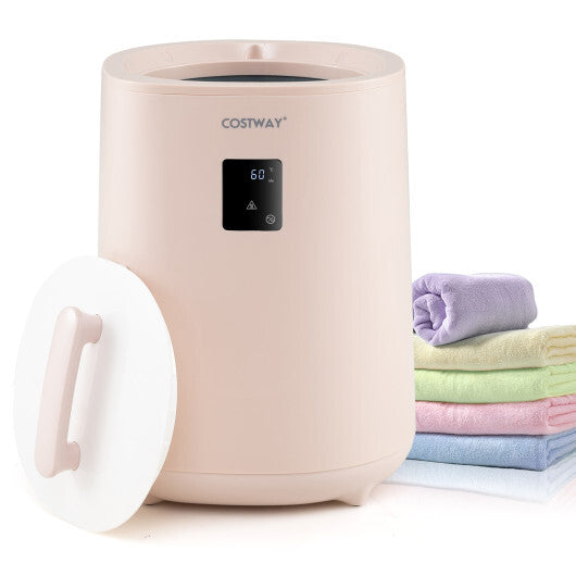 Costway 18L Large Towel Warmer with LED Display and Auto Shut off Pink