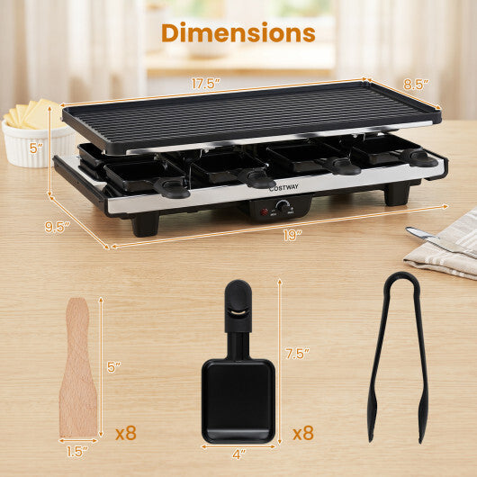 Costway 2-in-1 Table Grill and Griddle with Reversible Nonstick Plate for 8