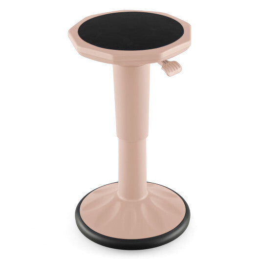 Costway Adjustable-Height Wobble Chair Active Learning Stool for Office Stand Up Desk Pink