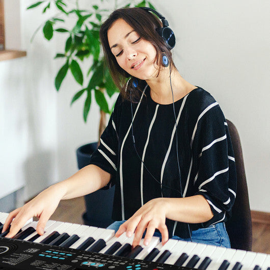 Costway 61 Key Electric Portable Digital Keyboard Piano for Beginner Black