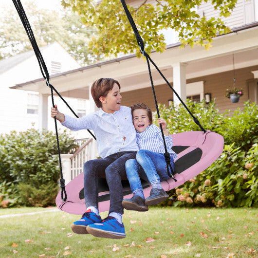 Costway 40" Flying Saucer Tree Swing Indoor Outdoor Play Set Swing for Kids Dark Pink