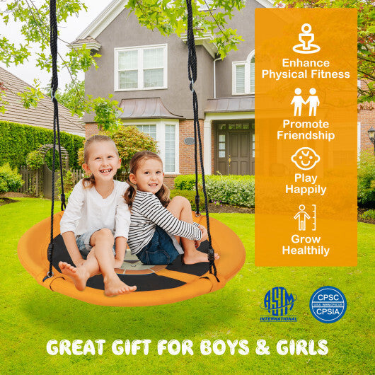 Costway 40" Flying Saucer Tree Swing Indoor Outdoor Play Set Swing for Kids Yellow