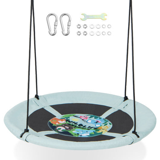 Costway 40" Flying Saucer Tree Swing Indoor Outdoor Play Set Swing for Kids Light Green