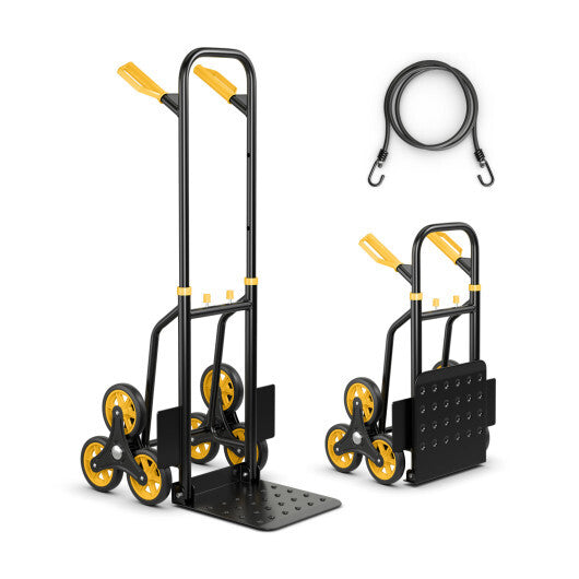 Costway Stair Climber Hand Truck with Telescoping Handle and Rubber Wheels 350 Lb Capacity