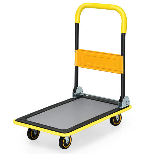 Costway 330lbs Folding Platform Cart Dolly Push Hand Truck Moving Warehouse Foldable
