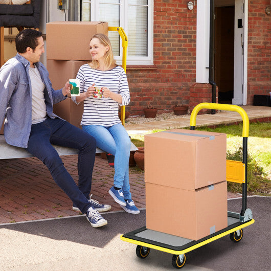 Costway 330lbs Folding Platform Cart Dolly Push Hand Truck Moving Warehouse Foldable